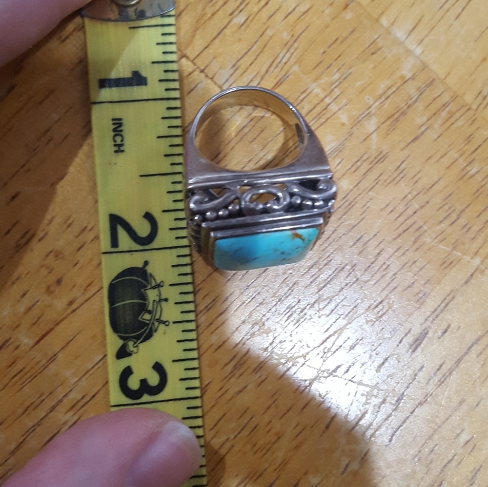 Statement Ring Turquoise Sterling Silver - image 5